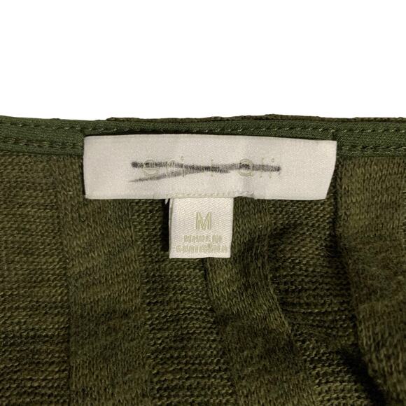 Eri + Ali Anthropologie Sweater Green Pullover Fringe 3/4 Sleeve Women's M Boho - Picture 4 of 6